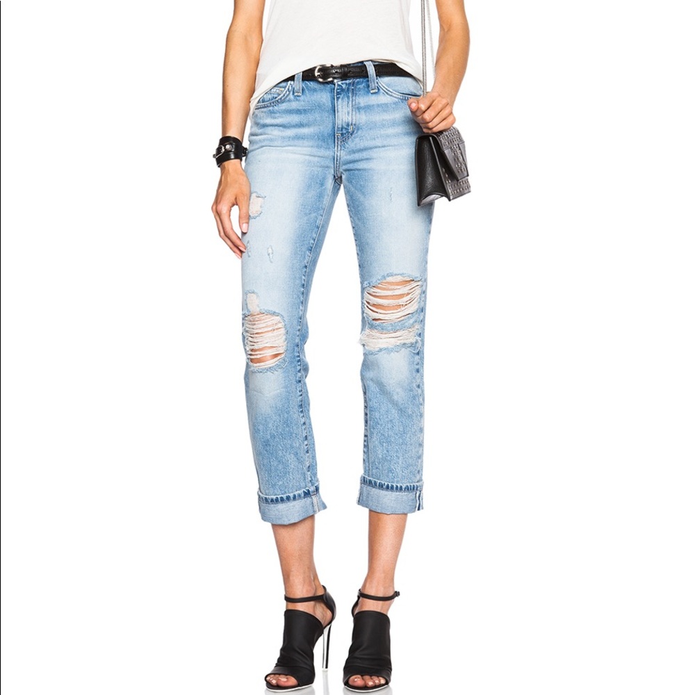 Current Elliot straight leg destroyed denim 26